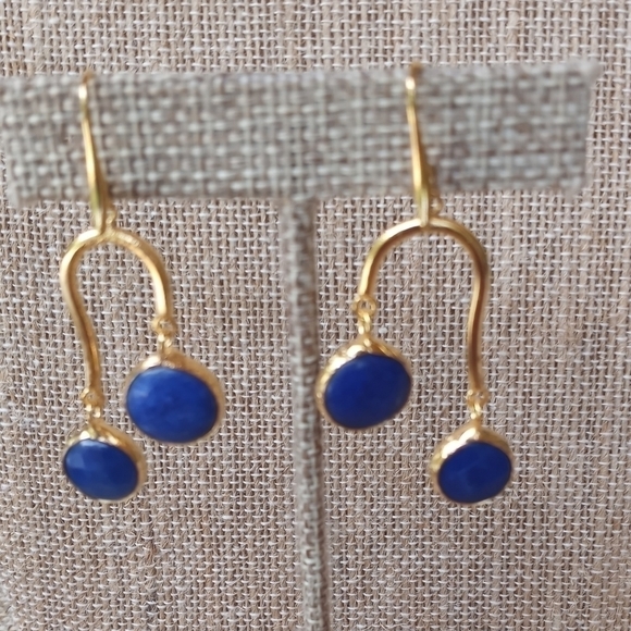 ROYAL Blue Dangle Earrings - Picture 4 of 4
